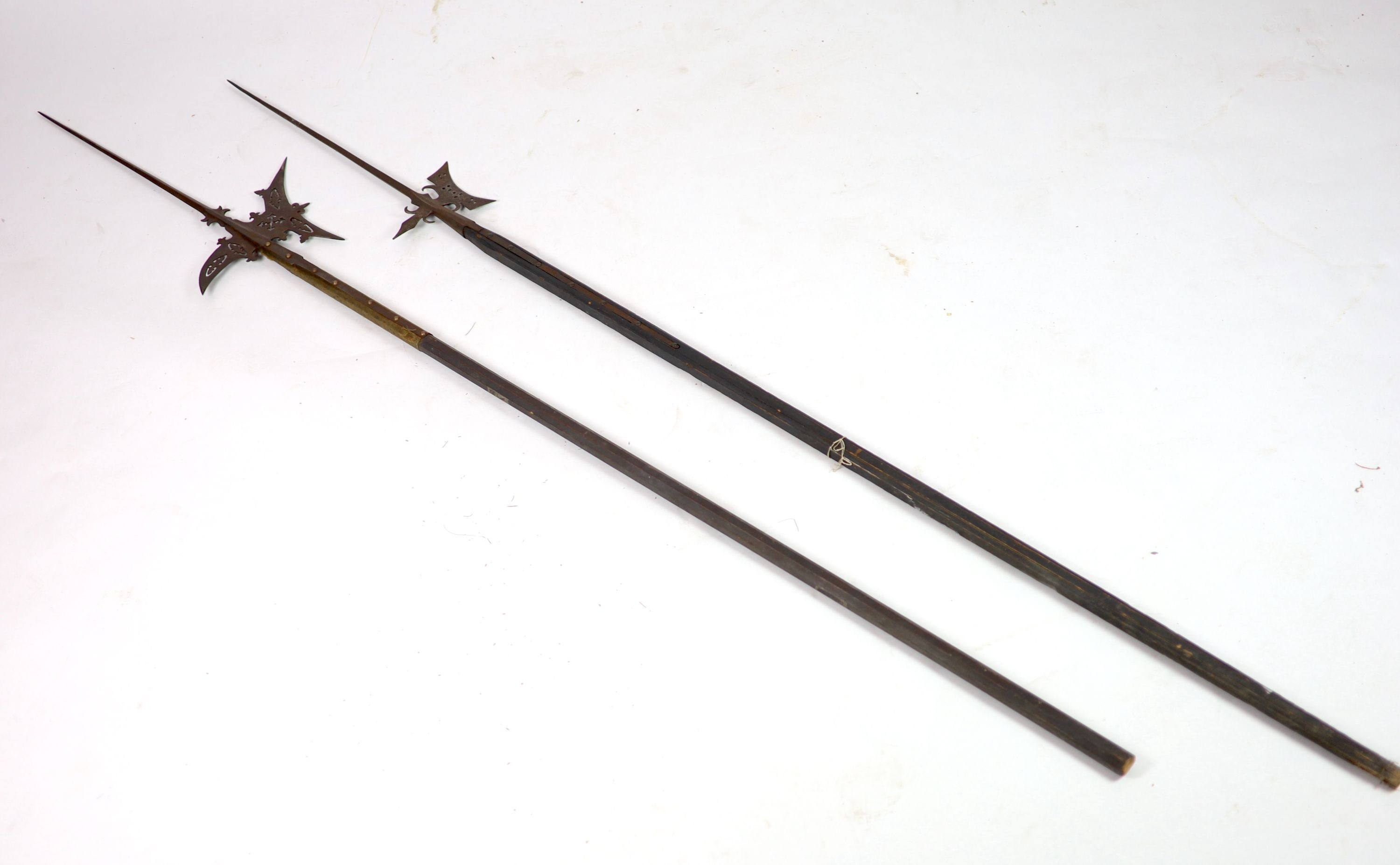 Two 18th century German halberds, length 268cm